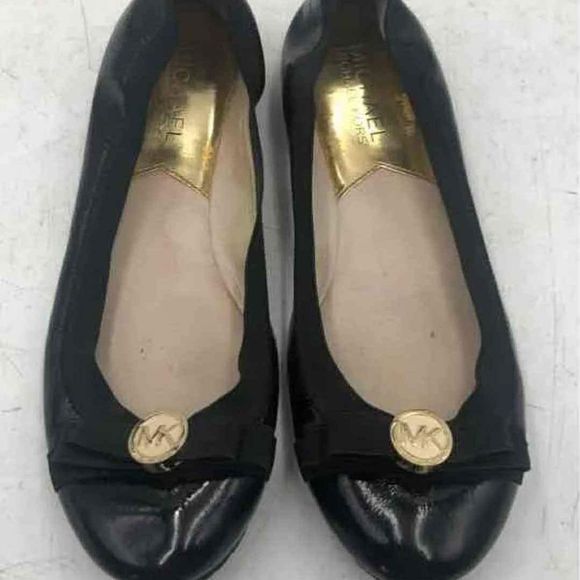 Michael Kors Designer Womens Black Patent Leather Slip-On Ballet Flats Size 6.5 - Picture 1 of 5